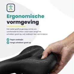 Voltano Dames Fietszadel - Zwart - Uitsparing - Waterdicht - Elastomeer Vering - Gratis Zadelstrop -Fietsaccessoire Winkel 1200x1200 554