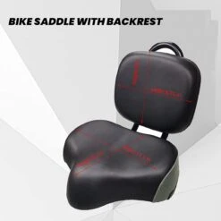 Merkloos Rugleuning Zadel - Fietszadel Met Rugleuning - Oversized - Comfortabel Zacht Zadel - Met PU Kussen -Fietsaccessoire Winkel 1200x1200 627