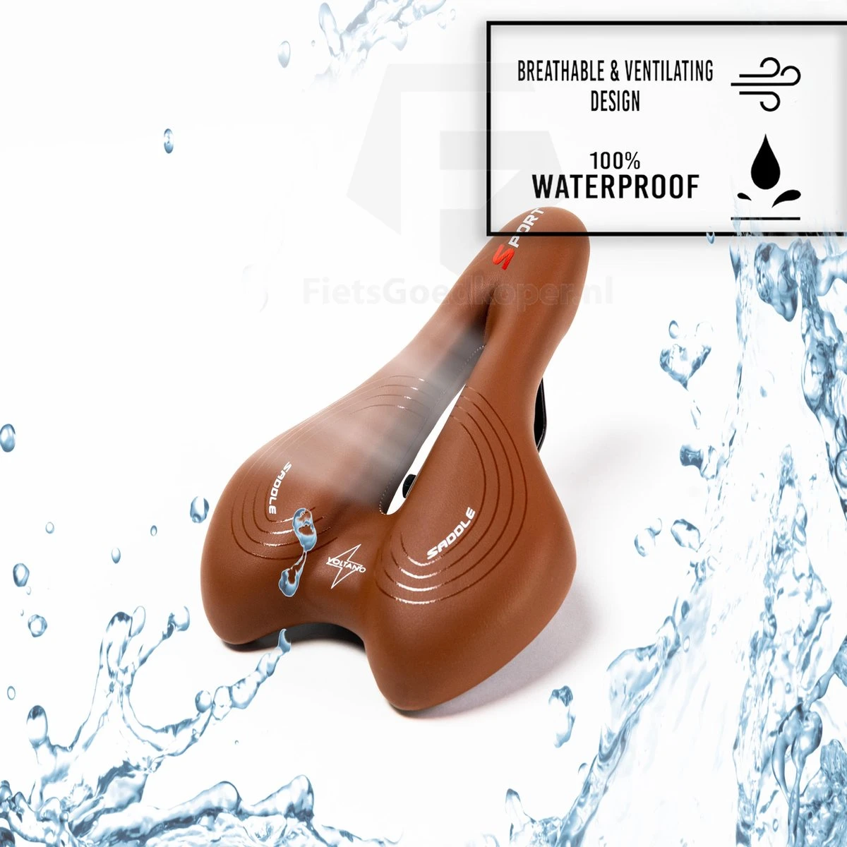 Voltano Sport Trekking Fietszadel - Comfortabel Gel Zadel - Met Uitsparing - Inclusief Zadelstrop - 100% Waterdicht - Unisex - Bruin Voltano Sport Trekking Fietszadel - Comfortabel Gel Zadel - Met Uitsparing - Inclusief Zadelstrop - 100% Waterdicht - Unisex - Bruin -Fietsaccessoire Winkel 1200x1200 638