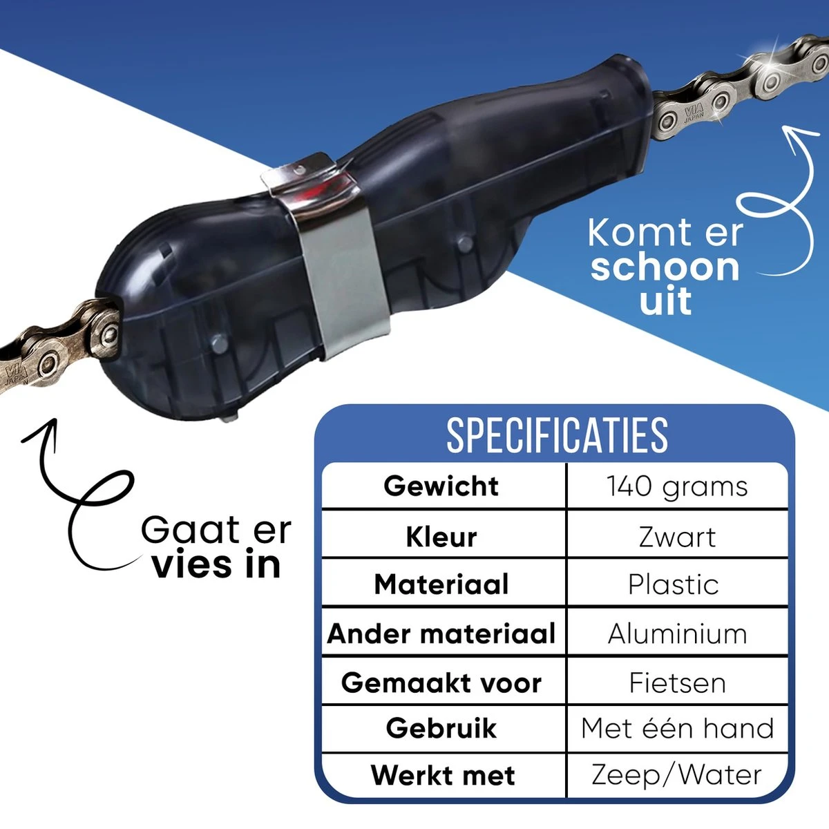 Fietsketting Reiniger - Fietsonderhoud - Kettingreiniger - Zwart Fietsketting Reiniger - Fietsonderhoud - Kettingreiniger - Zwart -Fietsaccessoire Winkel 1200x1200 70