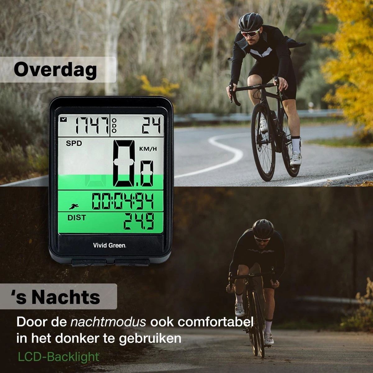 Vivid Green Draadloze Fietscomputer Snelheidsmeter - Mountainbike - Kilometerteller - Fiets Accessoires - Racefiets - Draadloos Vivid Green Draadloze Fietscomputer Snelheidsmeter - Mountainbike - Kilometerteller - Fiets Accessoires - Racefiets - Draadloos -Fietsaccessoire Winkel 1200x1200 707
