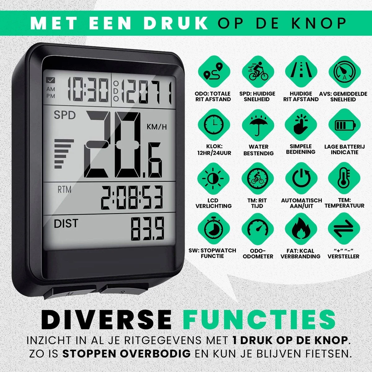 Strex Draadloze Fietscomputer - 17 Functies - Extra Groot Scherm - Draadloze Fiets Computer Draadloos Waterdicht - NL Handleiding Strex Draadloze Fietscomputer - 17 Functies - Extra Groot Scherm - Draadloze Fiets Computer Draadloos Waterdicht - NL Handleiding -Fietsaccessoire Winkel 1200x1200 714
