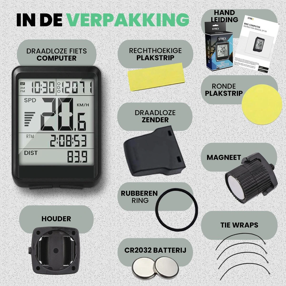 Strex Draadloze Fietscomputer - 17 Functies - Extra Groot Scherm - Draadloze Fiets Computer Draadloos Waterdicht - NL Handleiding Strex Draadloze Fietscomputer - 17 Functies - Extra Groot Scherm - Draadloze Fiets Computer Draadloos Waterdicht - NL Handleiding -Fietsaccessoire Winkel 1200x1200 720