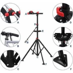 Merkloos Decopatent® Sterke Montagestandaard Fiets - 360° Draaibaar - Verstelbaar + Gereedschapsbakje - Fiets Montage Reparatie Standaard -Fietsaccessoire Winkel 1200x1200 84