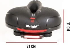 IBright Gel Fietszadel Met LED Oplaadbare Achterlicht - USB Oplaadbaar - Fietsverlichting Met 6 Functie's - Dames / Heren - Waterdicht - Gratis Zadelstrop - USB Oplaadkabel - Zwart -Fietsaccessoire Winkel 1200x831 1