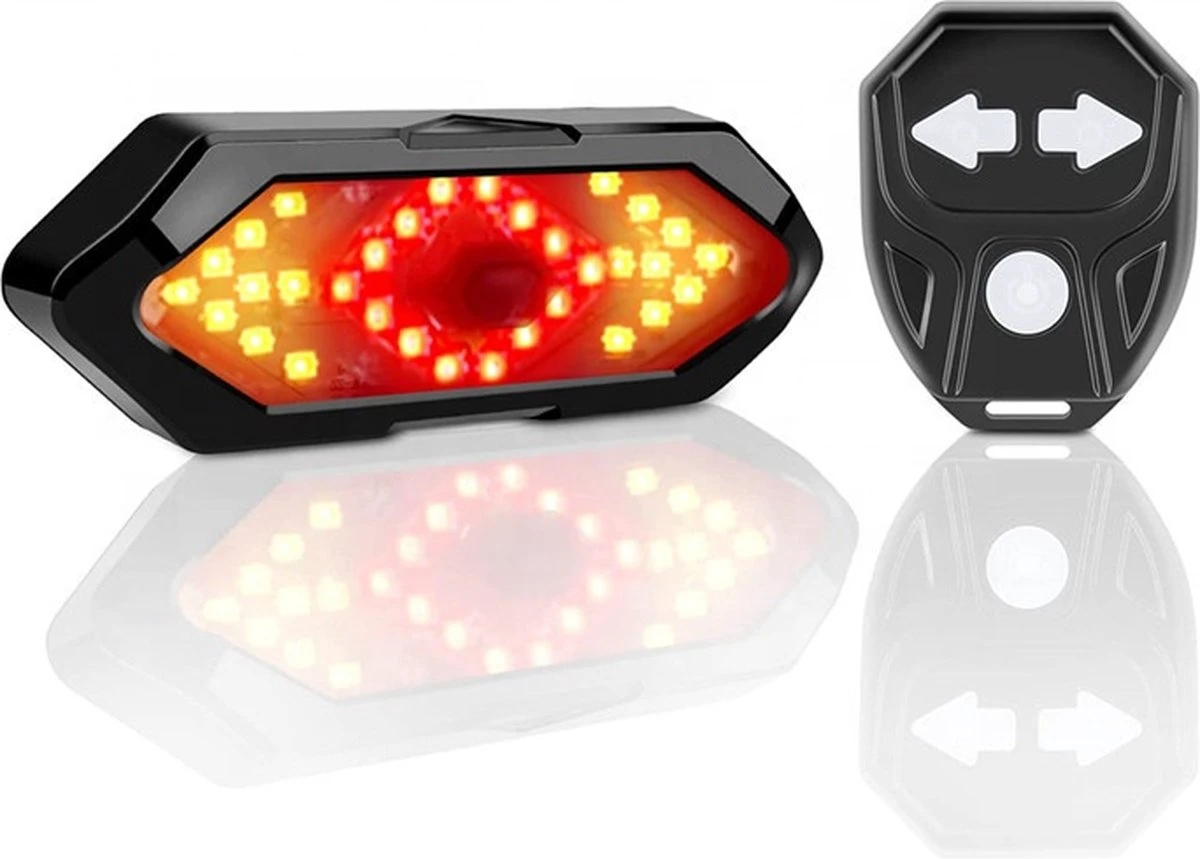 GoShops FY-1820 - Richtingaanwijzer Fiets - Knipperlichting - Fietsverlichting - LED - USB oplaadbaar - Waterbestendig - Afstandsbediening - Draadloos - Verstelbaar - Achterlicht Fiets GoShops FY-1820 - Richtingaanwijzer Fiets - Knipperlichting - Fietsverlichting - LED - USB Oplaadbaar - Waterbestendig - Afstandsbediening - Draadloos - Verstelbaar - Achterlicht Fiets -Fietsaccessoire Winkel