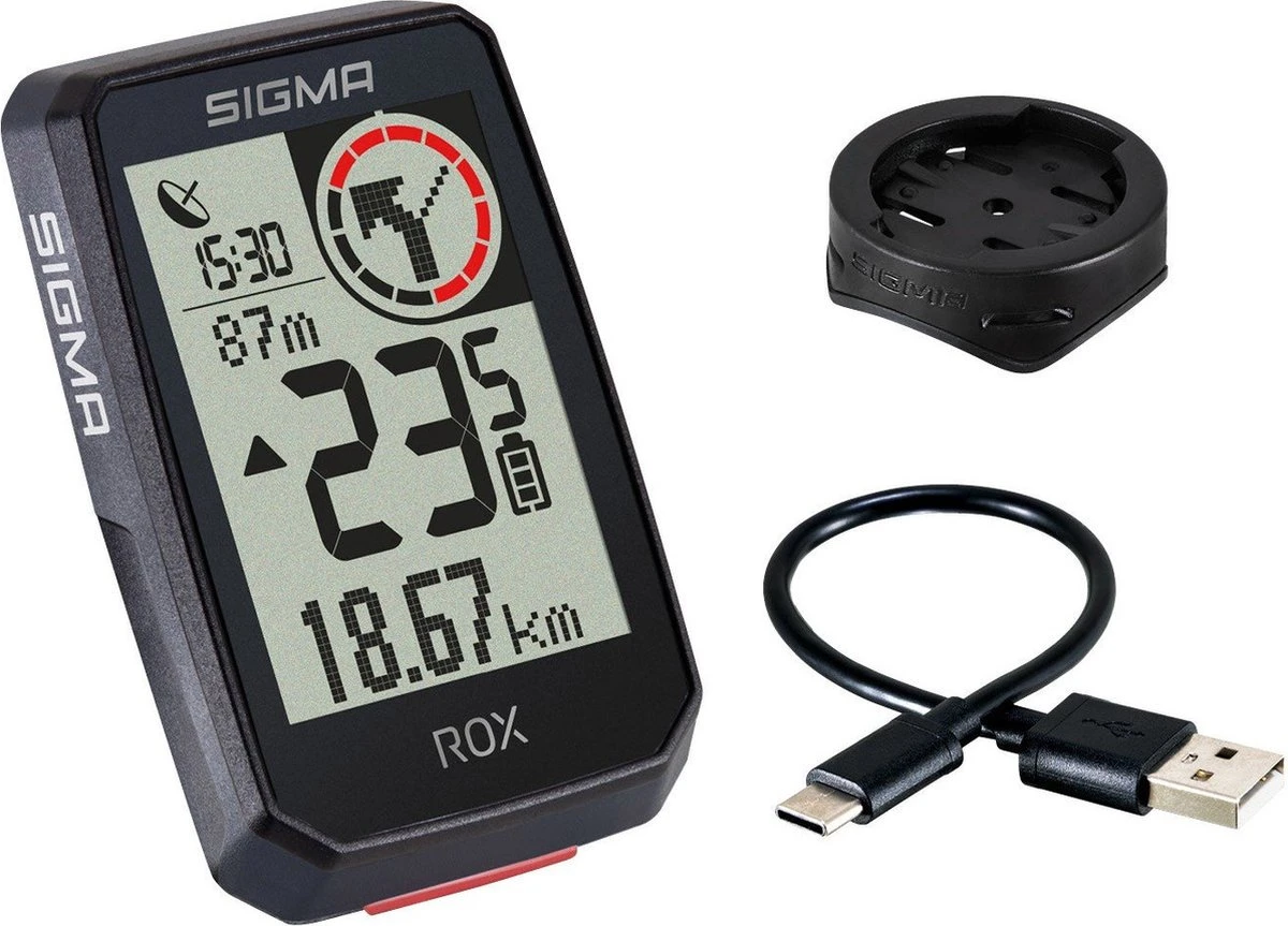GPS Fietscomputer Sigma ROX 2.0 GPS met standaard stuurhouder - zwart SIGMA SPORT GPS Fietscomputer Sigma ROX 2.0 GPS Met Standaard Stuurhouder - Zwart -Fietsaccessoire Winkel