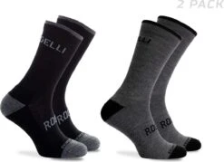 Rogelli Wintersok Merino Wool 2-pack - Grijs & Zwart - Maat 44-47 -Fietsaccessoire Winkel 1200x868