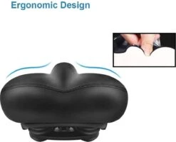 FIEZIO Fietszadel Ergonomisch Dual Shock Memory Foam Zwart Unisex Dames Heren - Extra Comfortabel - Fiets Zadel 4 FIEZIO Fietszadel Ergonomisch Dual Shock Memory Foam Zwart Unisex Dames Heren - Extra Comfortabel - Fiets Zadel -Fietsaccessoire Winkel 1200x968