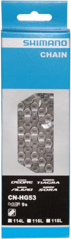 Ketting 9 Speed Shimano HG53 Deore/LX/Tiagra - 116 Schakels Bulc -Fietsaccessoire Winkel 359x1200