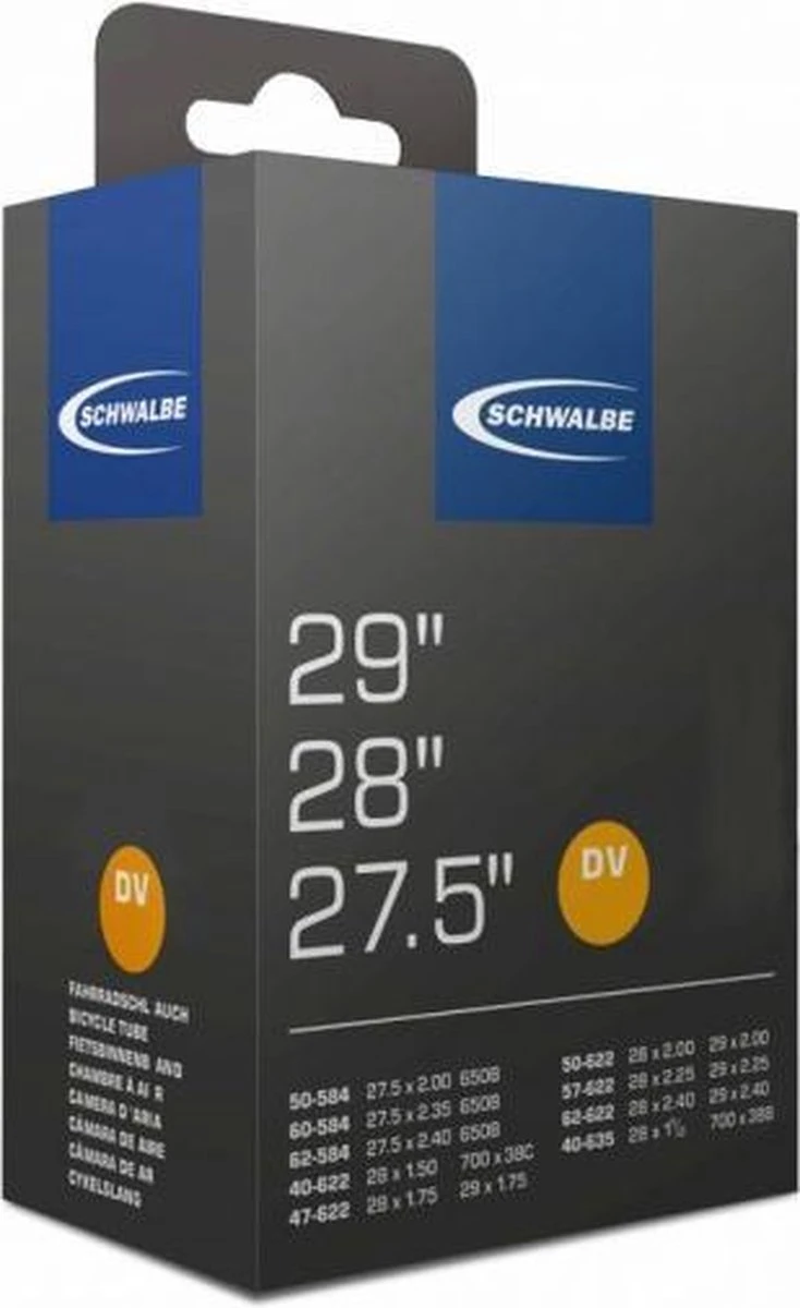 Schwalbe Binnenband 27.5/29 X 1.50/2.40 (40/62-584/635) Dv 40 Mm Schwalbe Binnenband 27.5/29 X 1.50/2.40 (40/62-584/635) Dv 40 Mm -Fietsaccessoire Winkel