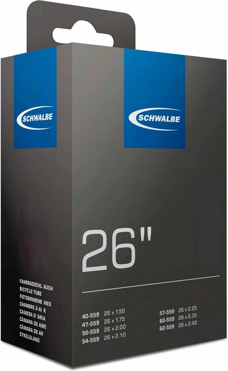 Schwalbe Binnenband - DV13 - 26 inch x 1.50 - 2.40 - Hollands Ventiel - 40mm Schwalbe Binnenband - DV13 - 26 Inch X 1.50 - 2.40 - Hollands Ventiel - 40mm -Fietsaccessoire Winkel