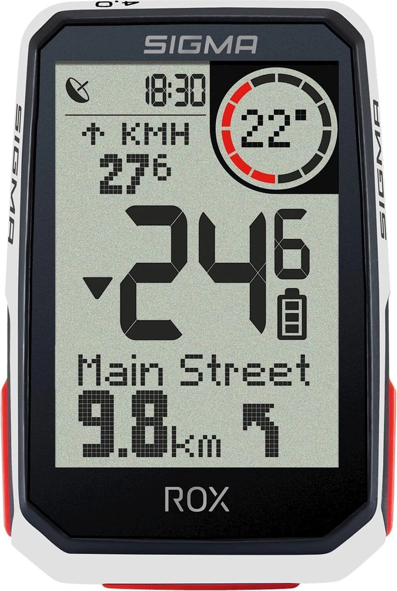 GPS Fietscomputer Sigma ROX 4.0 GPS met standaard stuurhouder - wit SIGMA SPORT GPS Fietscomputer Sigma ROX 4.0 GPS Met Standaard Stuurhouder - Wit -Fietsaccessoire Winkel