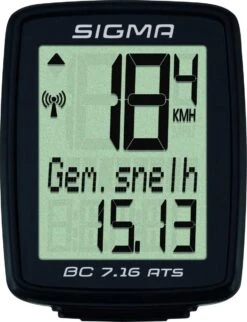 Sigma Fietscomputer BC 7.16 ATS - Draadloos - Zwart