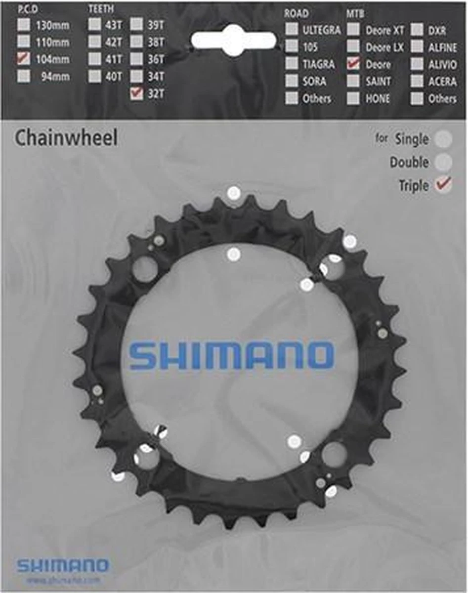 Kettingblad 32T Shimano Deore FC-M480 - zwart Kettingblad 32T Shimano Deore FC-M480 - Zwart -Fietsaccessoire Winkel