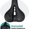 Voltano Dames Fietszadel - Zwart - Uitsparing - Waterdicht - Elastomeer Vering - Gratis Zadelstrop 2 Voltano Dames Fietszadel - Zwart - Uitsparing - Waterdicht - Elastomeer Vering - Gratis Zadelstrop -Fietsaccessoire Winkel 985x1200 2
