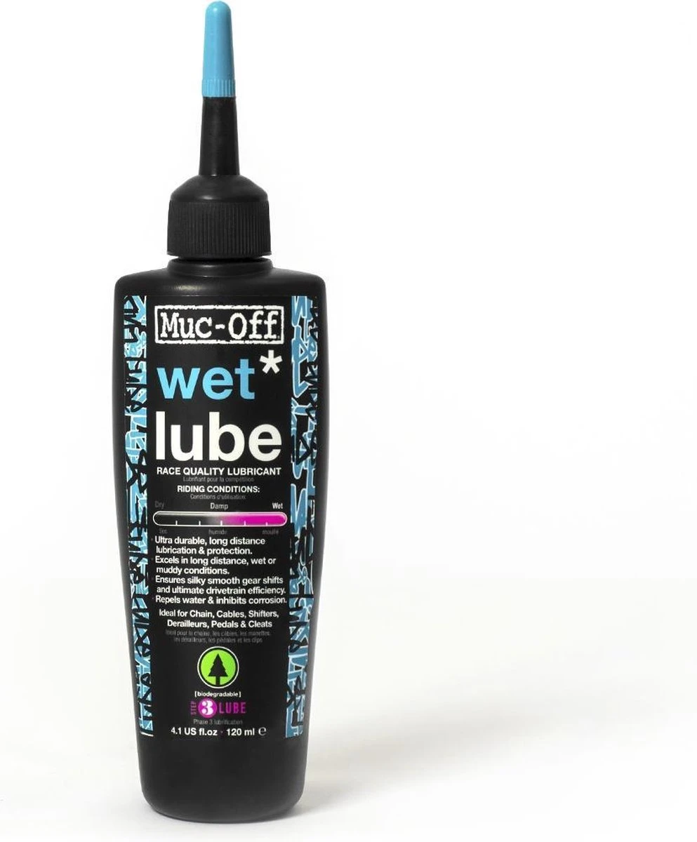 Muc-Off Kettingolie - wet lube - 120 ml Muc-Off Kettingolie - Wet Lube - 120 Ml -Fietsaccessoire Winkel